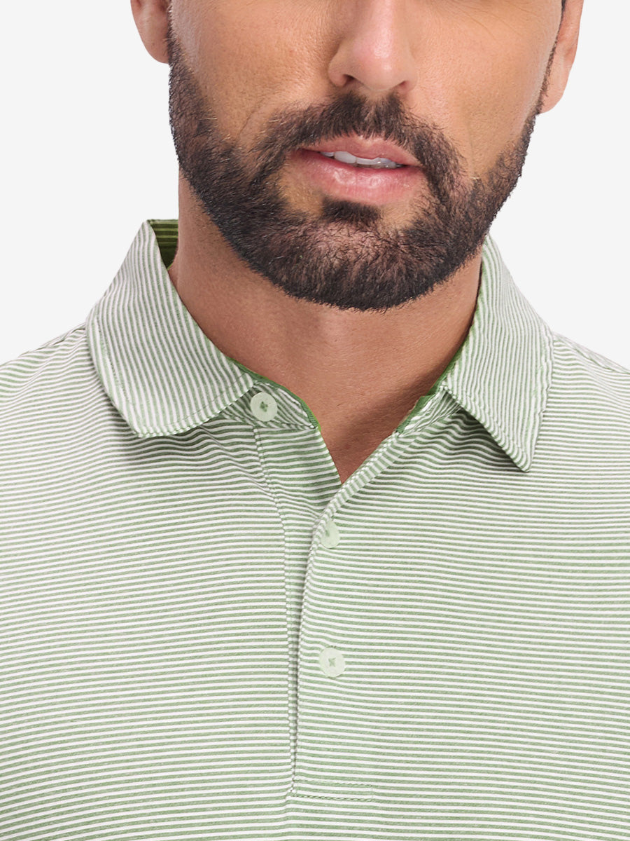 Comfy Breathable Pin-Stripe Golf Polos