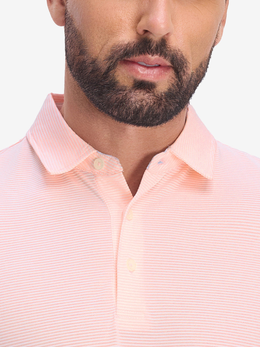 Comfy Breathable Pin-Stripe Golf Polos