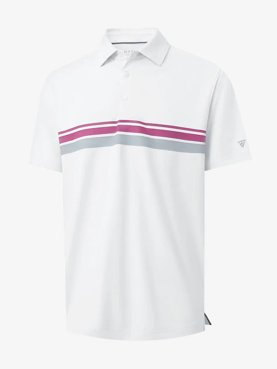 Stylish Chest Print Snap Polo