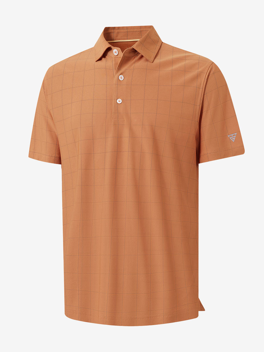 Performance Reflective Checked Collar Golf Shirt