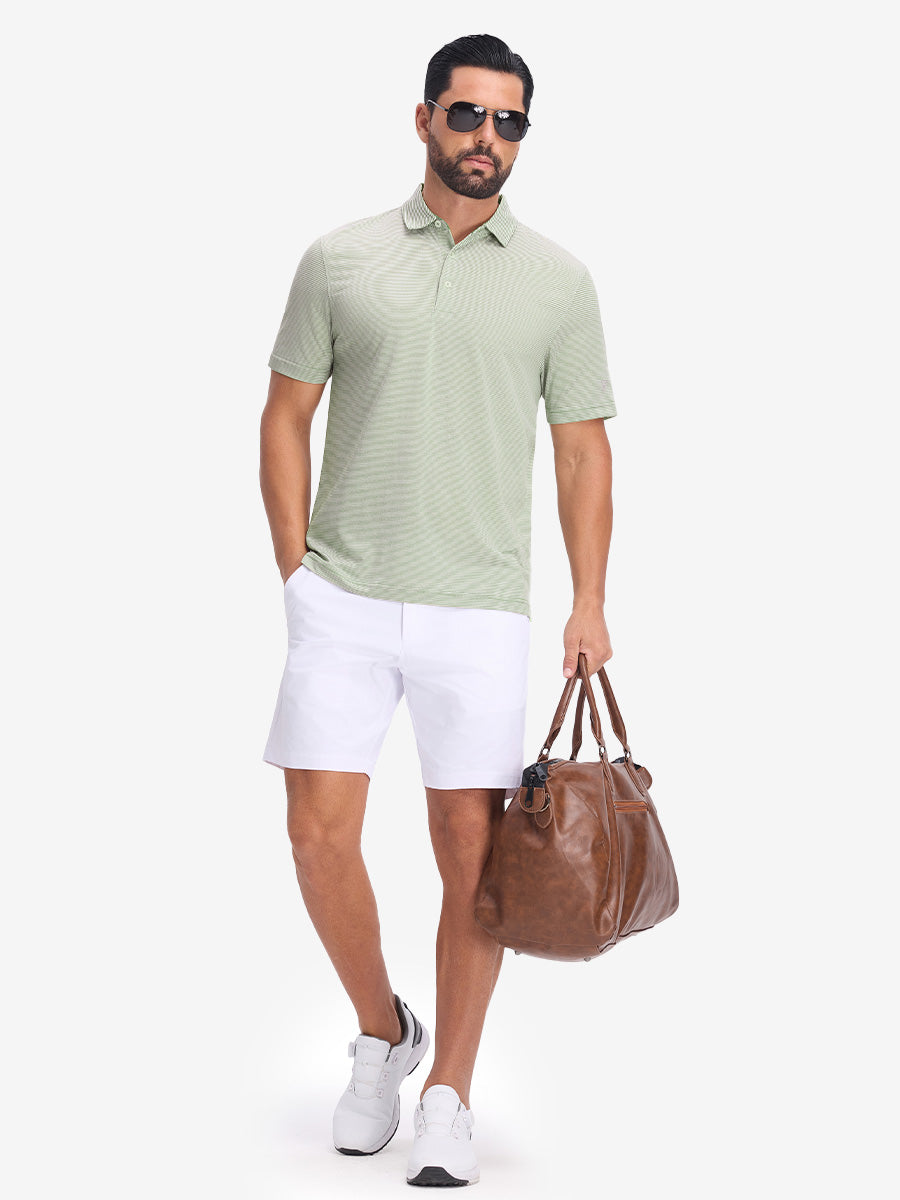 Comfy Breathable Pin-Stripe Golf Polos