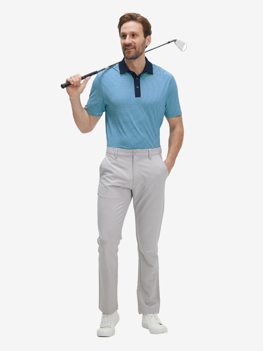 Upgraded Two-tone Striped Quick Dry Polo Shirt