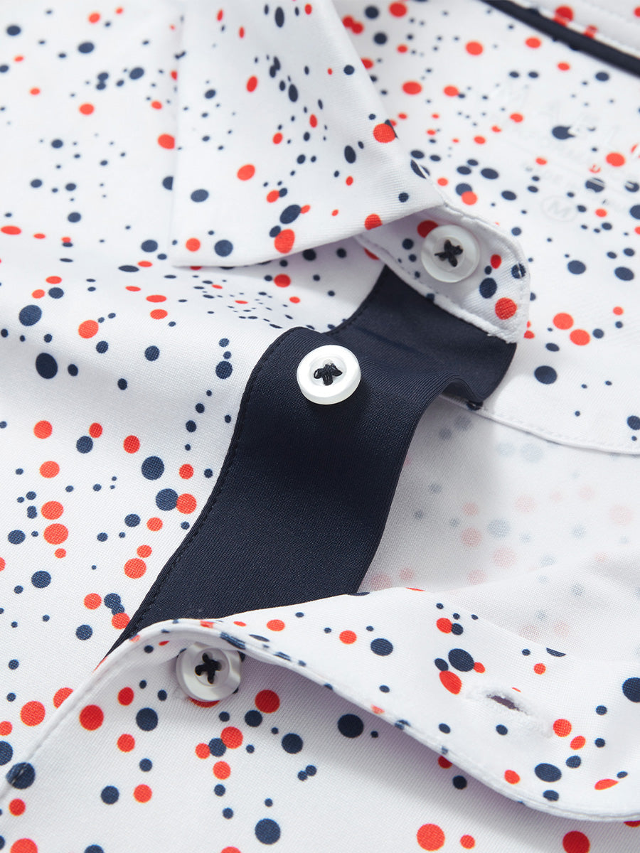4 Way Stretch Print Collared Polo Shirts