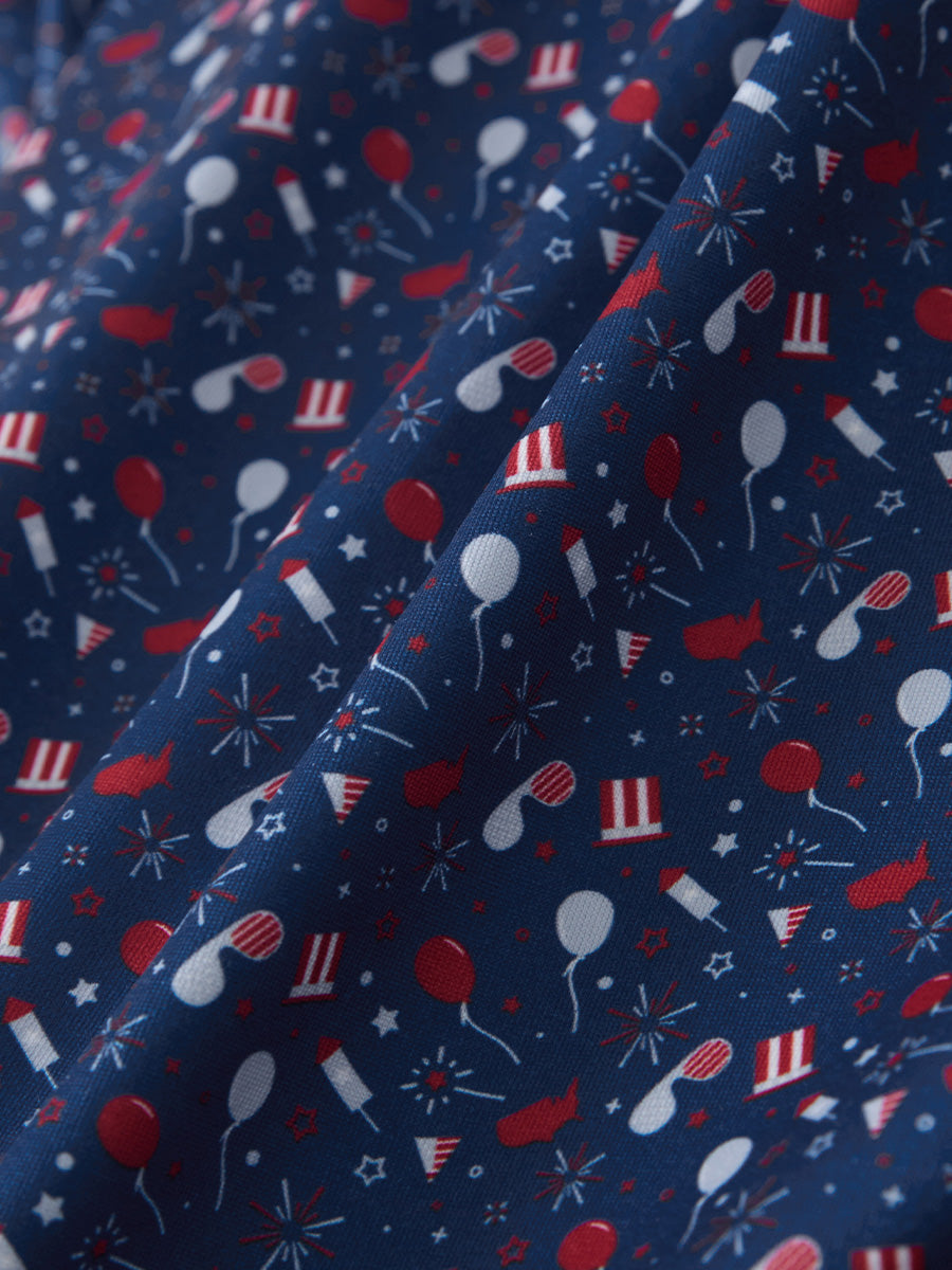 4 Way Stretch Print Collared Polo Shirts