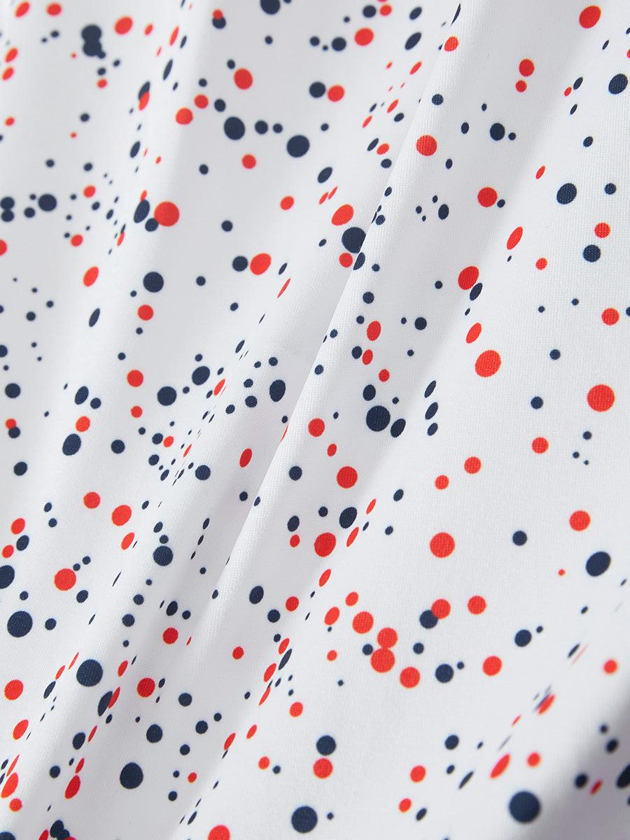 4 Way Stretch Print Collared Polo Shirts
