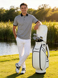 Quick Dry Jacquard Ribbed Collar Golf Shirts